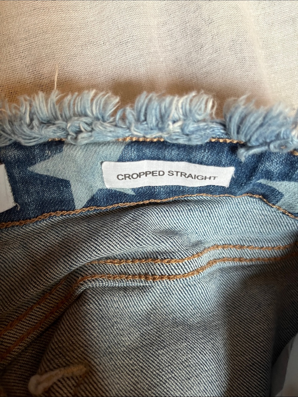 Judy Blue Light Blue Star Print Frayed Hem Cropped Jeans - Picture 5 of 6